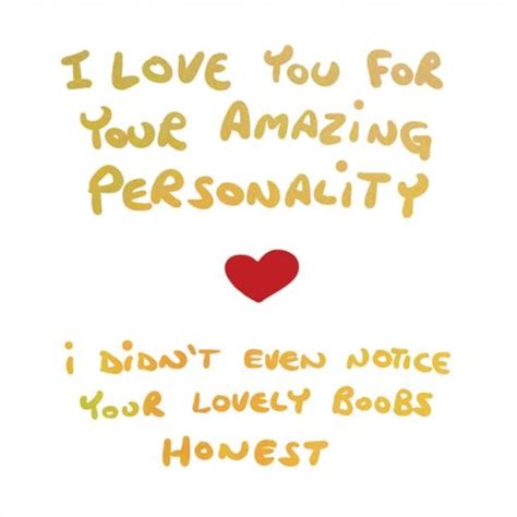 Funny Love Your Personality Didnt Notice Your Boobs Valentine Card