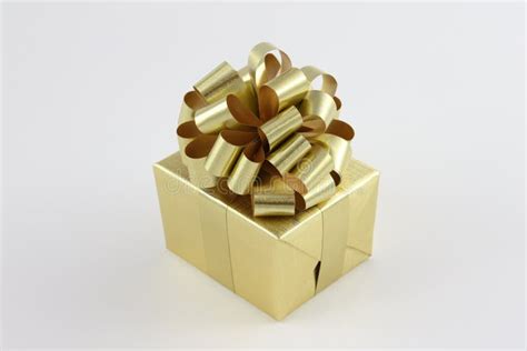 Nicely Wrapped Gold Colored T Box Stock Image Image Of Wrapped