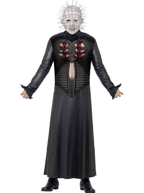 Adult Pinhead Hellraiser Mens Halloween Outfit Fancy Dress Costume Rubber Mask Ebay
