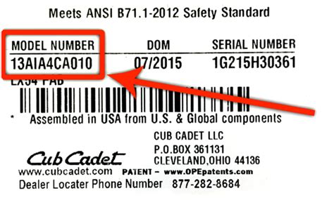 Cub Cadet Serial Number Chart