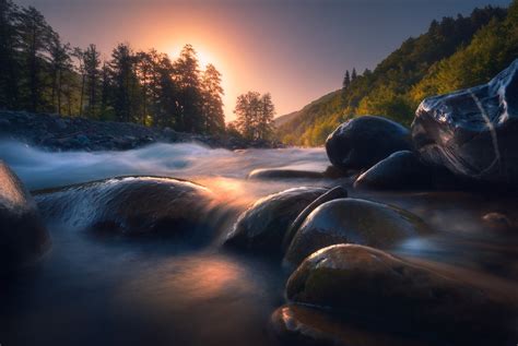 Wallpaper Id 154699 Stones Water River Sunlight Nature Free Download