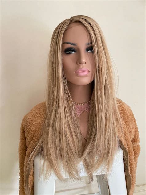 Silicone Blonde With Light Brown Highlights Lace Wig 20inches The Wig