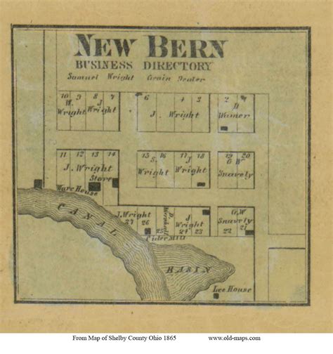 New Bern Washington Ohio 1865 Old Town Map Custom Print Shelby Co