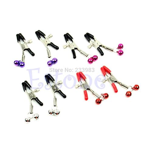 S Love 1 Pair Metal Nipple Clamps Clips Adult Game Bust Massager Stimulate Sex Toy Flirt Teasing