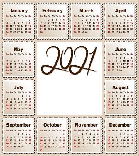 2021 Free 12 Month Printable Monthly Calendar Calendar Template Printable