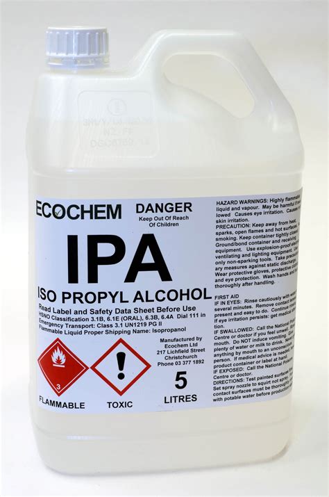 Iso Propyl Alcohol Ipa Technical Grade Solvent Ecochem Limited