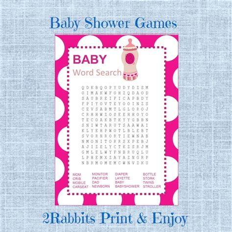 Baby Shower Puzzle Games Crossword Baby Shower Crossword Puzzle Game
