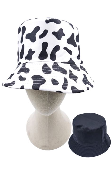 Cow Print Reversible Bucket Hat Bh046 Hana Wholesale