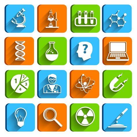 Science Laboratory Icons Set 435830 Vector Art At Vecteezy