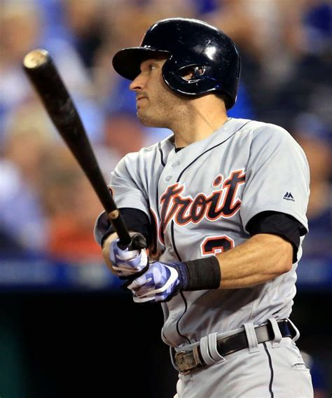Detroit Tigers Ian Kinsler Watches A Two Run Double Off Royals