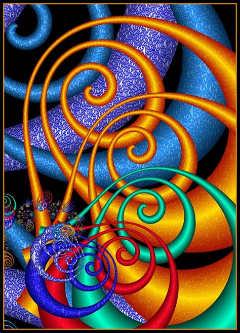 Curls On Curls By Suicidebysafetypin Rainbow Colors Art Irregular Patterns Orange Walls