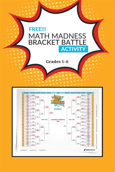 Math Madness Bracket Battle Grades 16 Math Madness Holiday Math