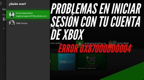 Problemas En Iniciar SesiÓn En Tu Perfil De Xbox 0x87000dd0004 2023