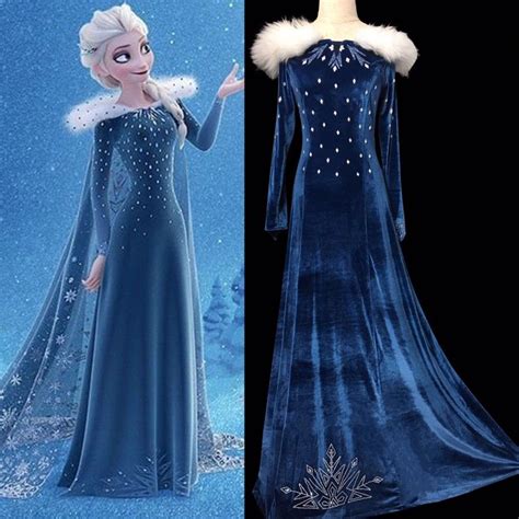 R998 Olafs Frozen Adventure Elsa Dress With Rhinestone On The Bottom Of The Dress Elsa Dress