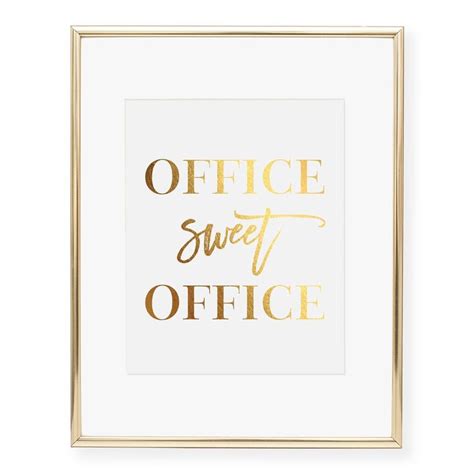 Digibuddha Office Sweet Office Gold Foil Wall Art Print Poster Work