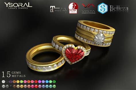 Second Life Marketplace Bento And Standard Ysoral Set 3rings