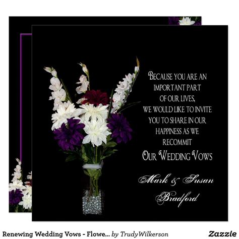 Renewing Wedding Vows Flower Arrangement Invitation