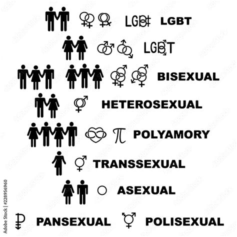 Sexual Orientation Symbols And Signs Stick Figures With Text Vector De Stock Adobe Stock