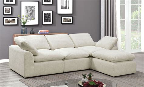 Furniture Of America Joel S Cream Sectional Sofa Cm6974bg 4seat