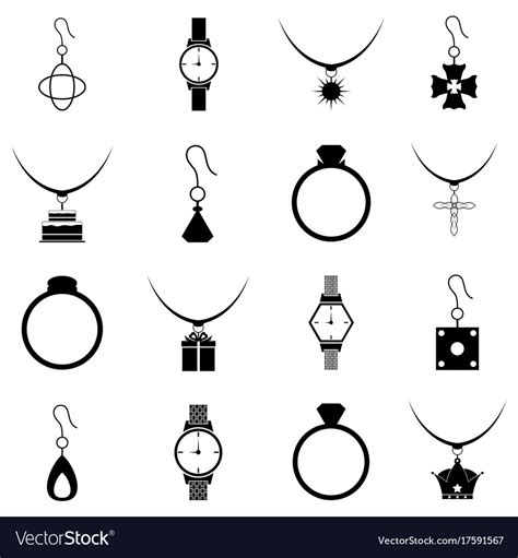 Jewelry And Accessories Icon Set Royalty Free Vector Image