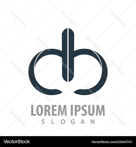 Initial Letter Db Mirror Logo Concept Design Vector Image