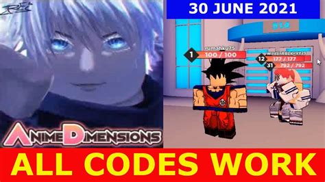 All Codes Work Anime Dimensions Roblox 30 June 2021 Youtube