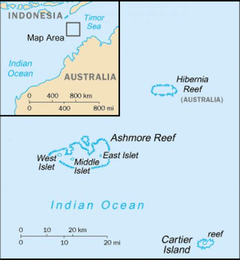 Mapas Politico De Islas Ashmore Y Cartier