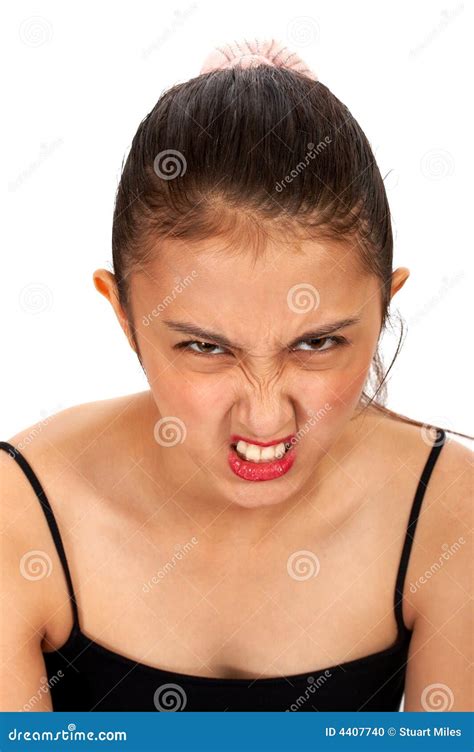 Girl Showing Her Mad Face Stock Photo Image Of Girl Angry 4407740