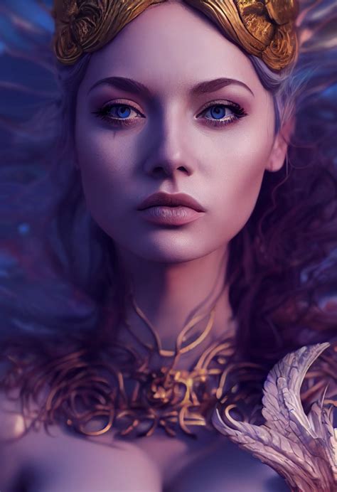 Jessica Naz Siren Fantasy Goddess Detailed Face Midjourney