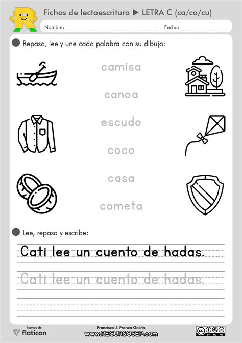 9 Fichas Lectoescritura Montessori Recursosep Letra C Cacocu Imprenta