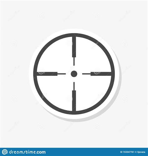 Crosshair Sticker Outline Crosshair Icon For Web Design Isolated On