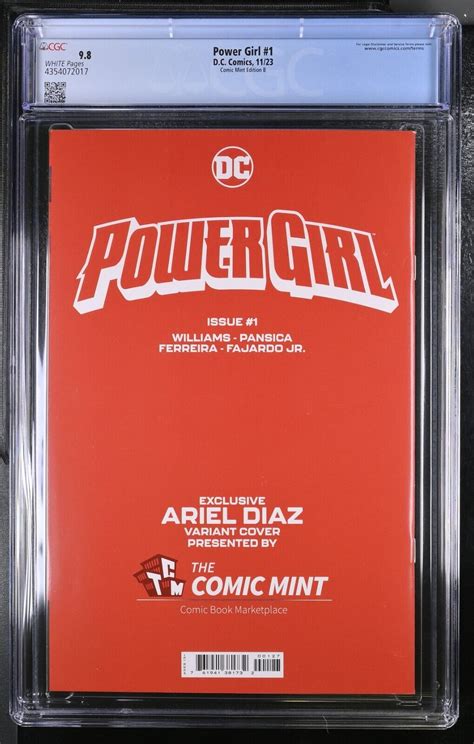 Power Girl 1 Cgc 98 Ariel Diaz Virgin Variant Dc 2023 Comic Mint