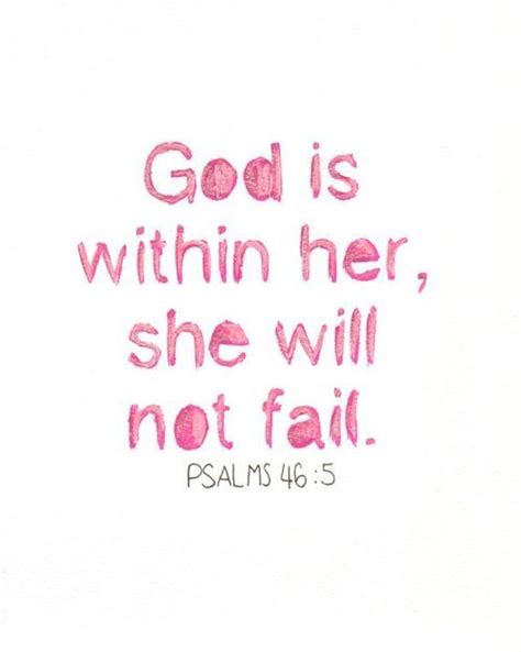 She Will Not Fail Christian Wall Art Hand Lettered Print Psalms