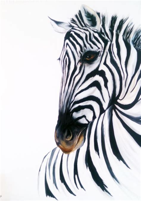 Zebra On Huge Canvas 30 X 40 Inches 2015 Oil Painting By Vicki Griggs