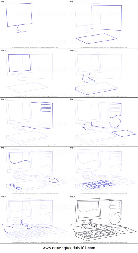 If you want to make digital art on your computer, but don't want to use a graphic tablet, then a graphic display might be an option for you. How to Draw a Computer printable step by step drawing ...