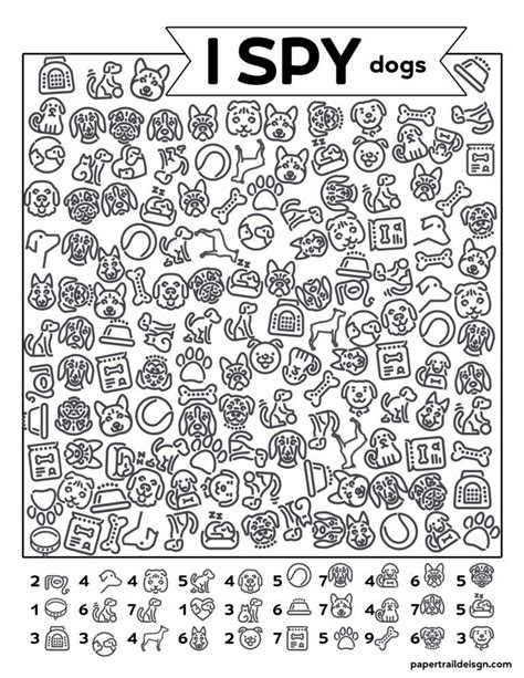 free printable i spy dogs activity paper trail design spring