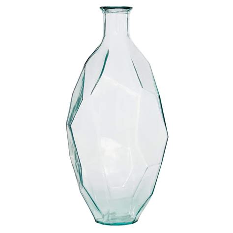 Litton Lane Clear Spanish Recycled Glass Decorative Vase 18265 The Home Depot