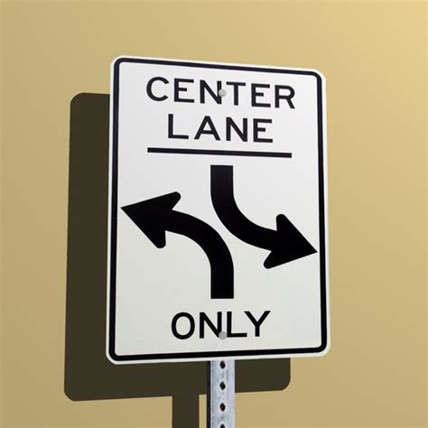 Center Lane Sign 3d Model