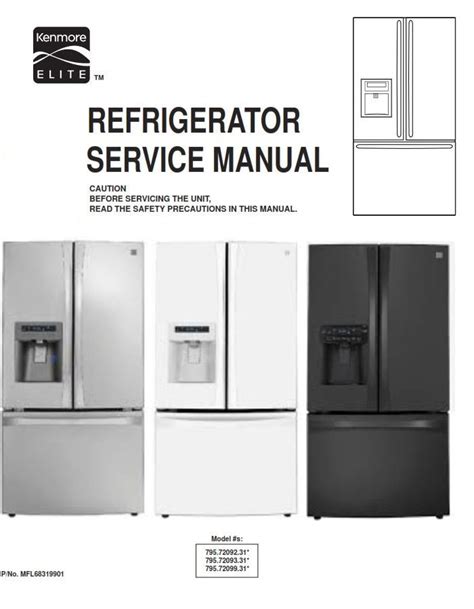 Kenmore Elite 795 72092 72093 72099 31 Models Refrigerator Service
