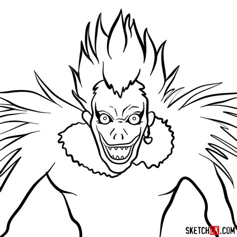 How to draw Ryuk | Death Note - Sketchok easy drawing guides
