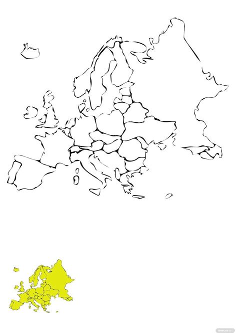 Free Europe Map Shape Coloring Page PDF Template Net