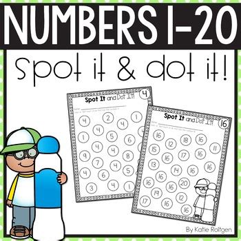 Some of the worksheets displayed are 1 20 do a dot number, dot to dot activities, dot sweet dot, connect the dots number 1, counting by 1s up to 10 and 20, dot art letter a, dot to dot, draw a line to connect the dots from. Numbers 1-20 Activities: Spot It and Dot It by Katie ...