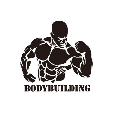 muscular man bodybuilding wall sticker for fitness exercise gym poster decoration mural art