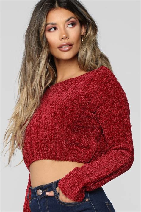 Eva Cropped Sweater Red Cropped Sweater Cropped Sweater Outfit Red Sweaters