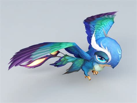 Anime Blue Bird 3d Model 3ds Max Files Free Download Cadnav