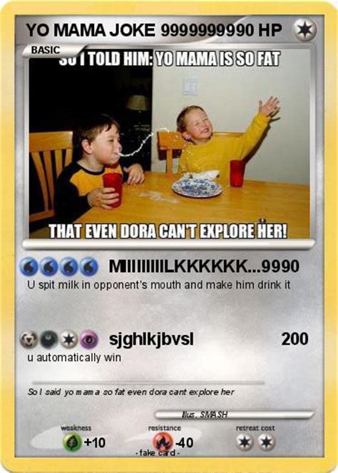 Pokémon Yo Mama Joke 99999999 99999999 Miiiiiiiiilkkkkkk 99 My Pokemon Card
