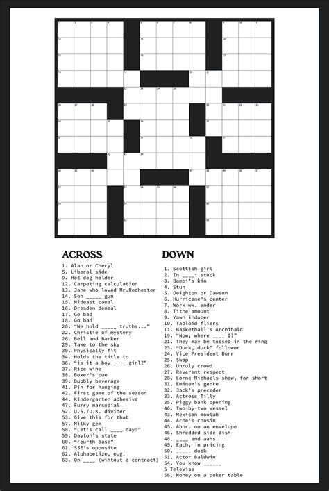 Free Printable Crossword Puzzles Easy For Kids Adults Printable
