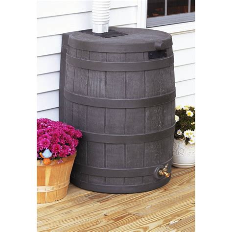 good ideas rain wizard 50 gallon rain barrel water collector oak 2 pack ebay