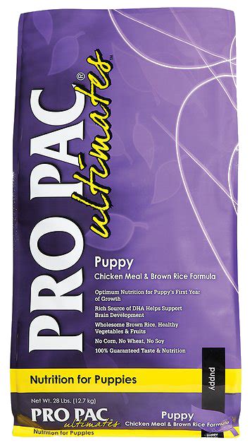 All reliable pro pac dog and pro pac puppy food reviews point in the same direction: Pro Pac Ultimates Chicken Meal & Brown Rice Puppy Dry Dog ...