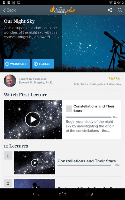The great courses plus is a subscription services featuring hundreds of our newest and most popular courses, which are all available to watch or listen to through the apps or by streaming from your computer. The Great Courses Plus - Online Learning Videos - Android ...